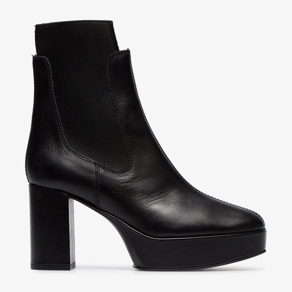 Acne Studios Black Leather Platform Ankle Boots